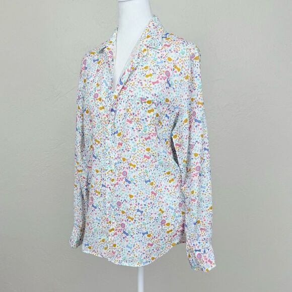 Frank & Eileen “Eileen” Italian Linen Floral Button Down Shirt *EUC* size M - Picture 5 of 15